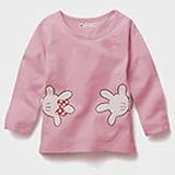 ディズニー　ミニーマウス薄手長袖Ｔシャツ 90cm～130cm　綿100％ ピンク/90cm~100cm5点セット 【1点】