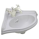 Rohl U.KIT29251X-PN-2 Perrin and Rowe Wall Mounted Corner Bathroom Sink with Centerset Faucet, Polis