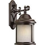 Progress Lighting P5876-20WB 1-Light Wall Lantern with Bulb Water Seeded Glass Curved Panels [並行輸入品]