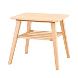 ナチュラル／サイドテーブル テーブル 50cm パソコン 天板 木製 ベッドサイド コーヒーテーブル ナチュラル 天然木 アッシュ材 収納棚 シンプル 北欧 カフェ風