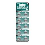 10個LR43アルカリボタンバッテリー1.5V容量交換AG12/SR43W/SR43/386さまざまな電子デバイス用
