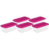 Sterilite 6 Quartストレージbox- Fuschiaホットピンク – 5のセット