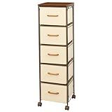 ドウシシャ(DOSHISHA) 組立簡単 布製 ファブリック ボックス チェスト 5段 幅32×奥行34.5×高さ115.5cm ナチュラル MFB30-5NA