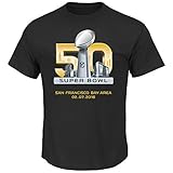 NFL Super BowlメンズSB 50 1 HL Tシャツ、ブラック、ミディアム