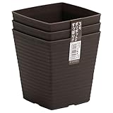 ウェーヴ 角ポット 580ml 3個セット ダークブラウン