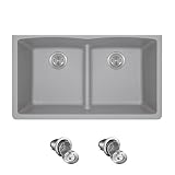 Mr Direct 812アンダーマウントTrugraniteキッチンアンサンブル( Bundle – 3 Items :シンクと2 Strainers ) Basket Strainers 812-