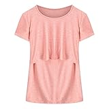 妊婦服 Tシャツ YOKINO 授乳服 ボーダー 授乳口 付き 半袖 Tシャツ カットソー マタニティ ウエア 産前 産後 着たまま授乳 妊婦服 トップス 夏服 カットソー 年中使える (M, オレン