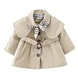 トレンチ コート キッズ服 アウター ジャケット コートガールズ 春秋 通学 hibote グレー 80cm