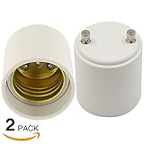 2-Pack GU24 to E26/E27 Adapter, Convert GU24 Bayonet Base to Standard E26/E27 Edison Screw Base Sock