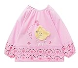 【SEBLES】 キッズ ベビー くま ベア キュート エプロン スモック 幼稚園 お絵かき 全4色 サイズ 80 90 100 クロスセット (ピンク,90)