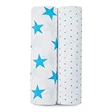 aden + anais Classic Muslin Swaddle Fluro Blue [並行輸入品]