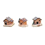 Flameer 3個入り　気分転換　可愛い　マ装飾　おもちゃ　イクロランド　ミニ　樹脂　盆栽　庭　DIY　食卓　ガーデン　写真用　装飾　おもちゃ　家の像　引っ越し　ギフト　　セット