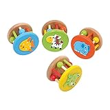 セットの4ベビー木製動物ケージRattles