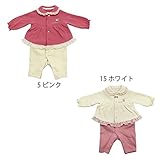 【SiShuNon/シシュノン】1ポウサギカーデ着てる風カバーオールウサギ カーデ 着てる風 裏起毛 カバーオール 80 5 ピンク