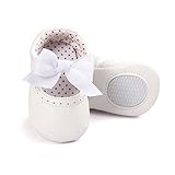 PUERI ベビー　シューズ　キッズ 靴　プリンセス シューズ　柔らかい　可愛い　蝶結び　赤ちゃん　幼児　春夏秋 (S, ホワイト)