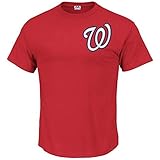 マジェスティックメンズワシントン・ナショナルズWordmark T、ビッグとトールサイズ レッド