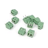 uxcell PCBターミナルブロック　PCBスクリューターミナルブロックコネクタ　10個　300V 10A 2P 　3.81mmのピッチ　グリーン