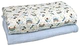 Stephan Baby Cotton Muslin Swaddle Blankets Gift Set, Solid Blue and Cars, 2 Piece by Stephan Baby [