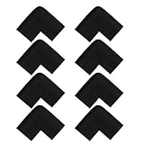 Jolieer 超弾力 コーナークッション ケガ防止 両面テープ付き コーナーガード 赤ちゃん ガード ー 8パック (U型（角）, ブラック)