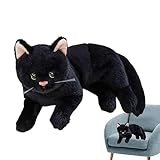 猫 ぬいぐるみ リアル ひざねこ 牧羊犬ぬいぐるみ だきまくら 黒猫ぬいぐるみ かわいい 抱き枕 本物のサイズ ふわふわ もちもち ぬいぐるみ ソフト ポータブル 猫装飾 子供 男の子 女の子 女性 男性用 プレゼント