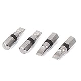 uxcell マイナスドライバービット 六角シャンク ドライバービット 磁気 スロット付き