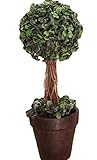 【DOLCELE】ドルセレ 人工観葉植物 インテリア フェイク グリーン 光触媒 造花 トピアリー ボール (グリーンE×鉢ブラック)