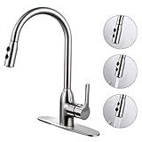 Kitchen Faucet, Aoleca Pull out Kitchen Faucets Single Handle with Pull Down Sprayer Brush Nickle St