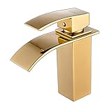 Auralum浴室ホット/コールドミキサーBasin容器シンクの滝シングルハンドル1つ穴真鍮クロームデッキマウント蛇口タップ