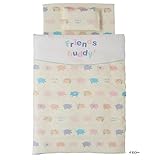 Wガーゼ洗える羽毛ミニ布団 6点セット フレンズバディ (イエロー) ベビーベッド内寸90×60cm用 ミニベッド用 ふとんセット 日本製