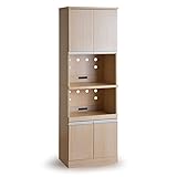 タンスのゲン 食器棚 60幅 収納 コンセント 4口 レンジラック メイプル 21300031 MP