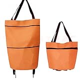 女性の大規模な折りたたみショッピングカートバスケット折りたたみトロリーデュアルホイールのFoldableトロリーカートの荷物ショルダーハンドバッグカートポータブルトート