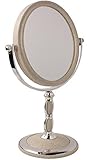Two-Sided Tan 7 Oval Tabletop Vanity Makeup Mirror by bogo Brands [並行輸入品]