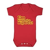 (フロソ) FLOSO 赤ちゃん・ベビー用 Im Kind Of A Big Dealプリント 半袖ボディースーツ ロンパース スリープスーツ ベビー肌着 パジャマ (18-24ヶ月) (レッド)