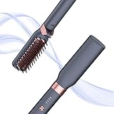Suttik ストレート ヘアアイロンブラシ 温度調節 やけど防止 自動シャットオフ 静電気防止 軽量 海外対応 折り畳み MAX220℃