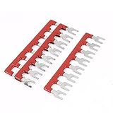 uxcell 圧着端子　Y型　ターミナルストライプ　8ポジション　600V 25A　レッド　フォークのタイプ　3個入り