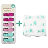 BTN Ultra-Soft 100% Muslin Swaddling Receiving Blanket Elephant with 6 Stroller Pegs for Girls by Bo