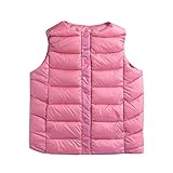 REILI　ベビー　ベスト　無地　ダウンベスト　男女兼用　子供服　男の子　女の子　可愛い　秋冬　防寒服　シンプル (100, ピンク)