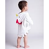 JUSH ベビーバスローブ アニマル おくるみ お風呂上がり タオル地 出産祝い ギフト (0～１歳, ニワトリ)