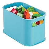 mDesignスタッカブルストレージオーガナイザーBin for寝室to hold玩具、ゲーム – 10 " x 6 " x 6インチ、Kenteブルー