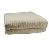 CottonTexコットンスローカバーWheatearパターンBlanket for Easy Care 90x108inch (228x274cm) イエロー CT003-90108-Yellow