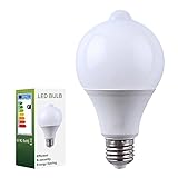 モーションセンサー電球LED、e27 PIR赤外線モーションセンサーランプ – 検出ライト、自動スイッチ夜間ライトポーチパティオガレージ階段のロビーカーポート廊下セキュリティ 7W AC1110090
