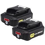 Waitley 2個セット マキタ互換 10.8V バッテリー 3.0ah マキタBL1015互換電池 BL1015 BL1050 BL1060対応マキタ掃除機バッテリー 薄型 電動工具電池 残量表示ランプ付き