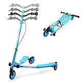 AODI Kids Scooter Foldable Swing Wiggle Scooters Self Push Motion Speeder Outdoor Sports with Height Adjustable Handlebar for Kids Over 5 Year Older 141［並行輸入］