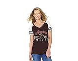 NHLミネソタワイルドレディースクルーネックTシャツ、ブラック、ミディアム