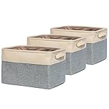 okdeals Collapsible Storage Bin BasketFoldable Canvas Fabric Cube Storage Boxes with Handles for Hom