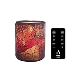 HONONARI LEDキャンドルライト Sサイズ単品 専用リモコン付 間接照明 (STAINEDGLASS RED)