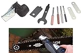 4 Piece Diamond Industrial Chainsaw Sharpener File Tool Set With Guide Attachment - For Rotary Tools