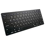 ワイヤレスキーボード 軽量 超薄型 bluetooth キーボード 日本語配列 長時間稼働 ホワイト テレワーク リモート 在宅勤務 (Black)