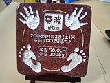 赤ちゃん　手形　足形プレート　赤御影石　誕生記念　出産祝い　メモリアル
