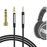 Geekria オーディオケーブル、Compatible with ゼンハイザー Sennheiser HD620S、HD599SE、HD599、HD598、HD598SE、HD560S、HD598SR、HD400PRO、HD550、HD505 ヘッドホンケーブル対応、3.5mm から 2.5mm 編組ナイロン交換コード (ブラック 4 フィート / 1.2 m)
